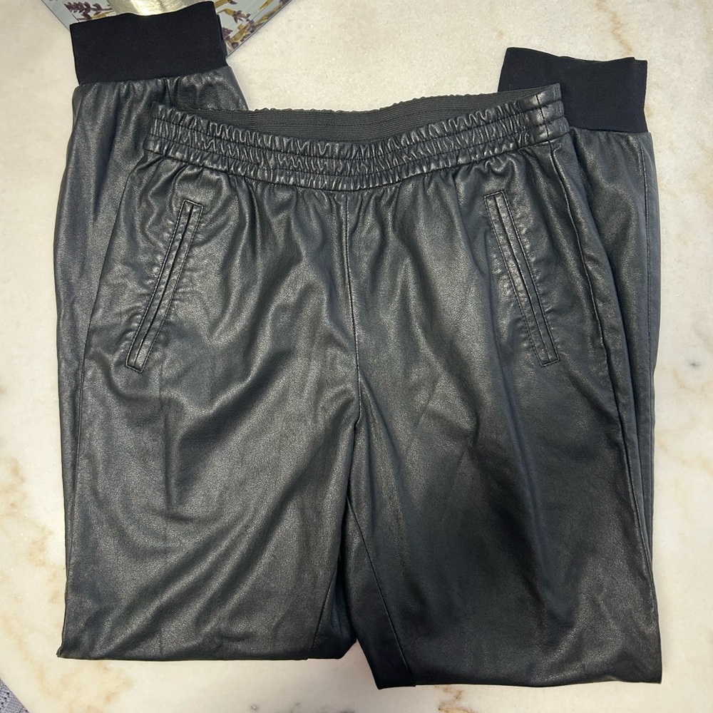 BCBG MaxAzria Faux leather pants with side pockets